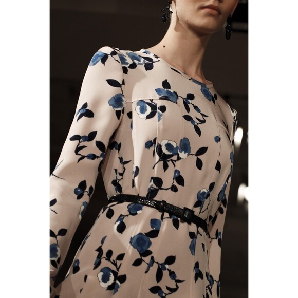 NWOT RUNWAY. Oscar de la Renta Silk Knee-Length Dress Size: XL | US 12 - Picture 4 of 11